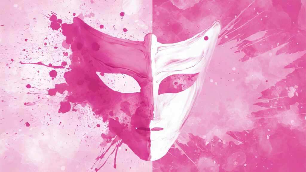 Firefly Einfarbiger Hintergrund und einer vagen Theatermaske im Vordergrund. Zweifarbiges Bild ohne